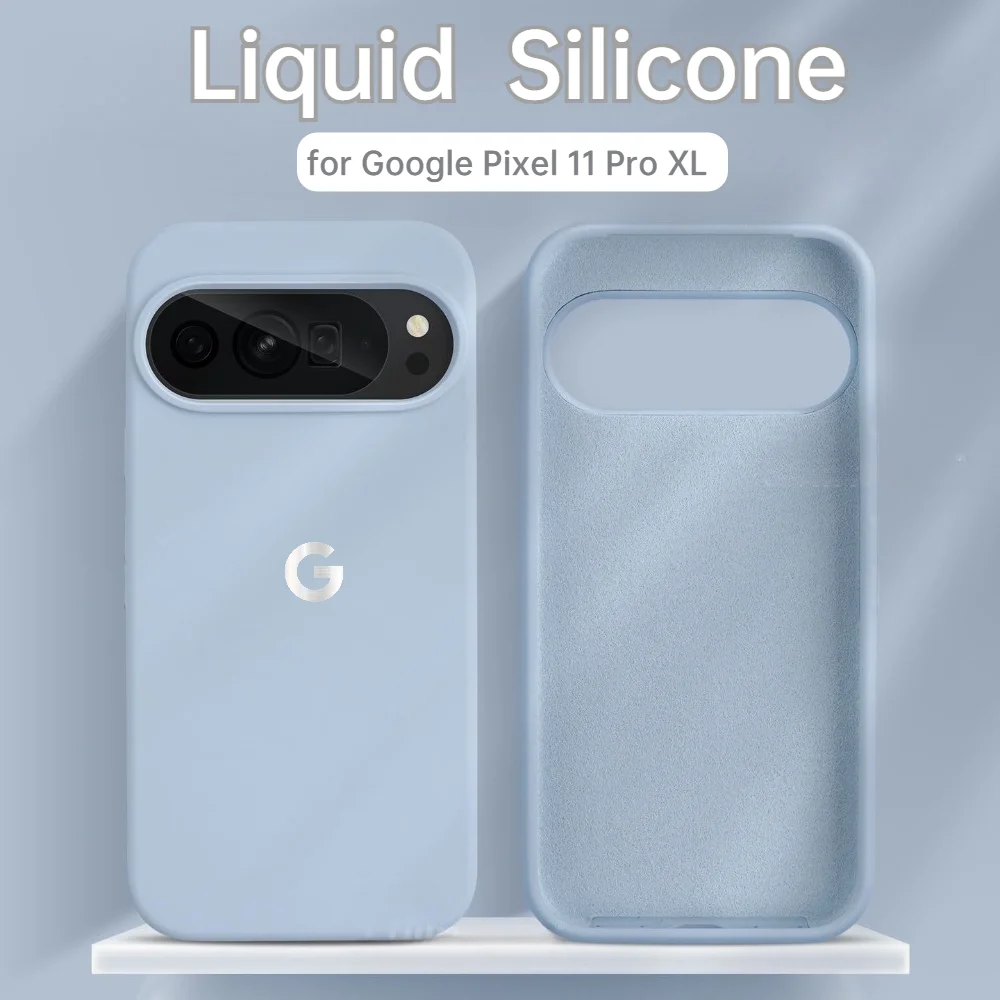 Image of Hochwertige, hautfreundliche Original-Flüssigsilikonhülle für Google Pixel 11 Pro XL 10 Pro 11, stoßfester Bumper-Schutz für das Handy.