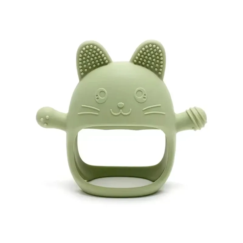 1개 아기 실리콘 치발기 장갑 장난감 BPA 프리 귀여운 동물 모양 유아 치아발육 장난감 치아 관리 신생아 용품