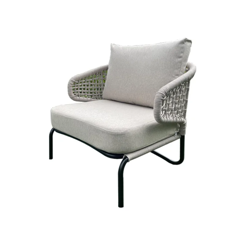 

Outdoor courtyard sofa chair coffee table villa balcony terrace three-piece outdoor rope weaving table and chairs coffee table