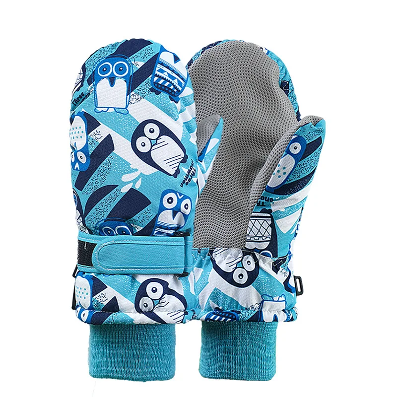 Children Winter Ski Gloves for Boys Girls Outdoor Thermal Waterproof Snowboarding Mittens Windproof Sports Plush Skiing Gloves