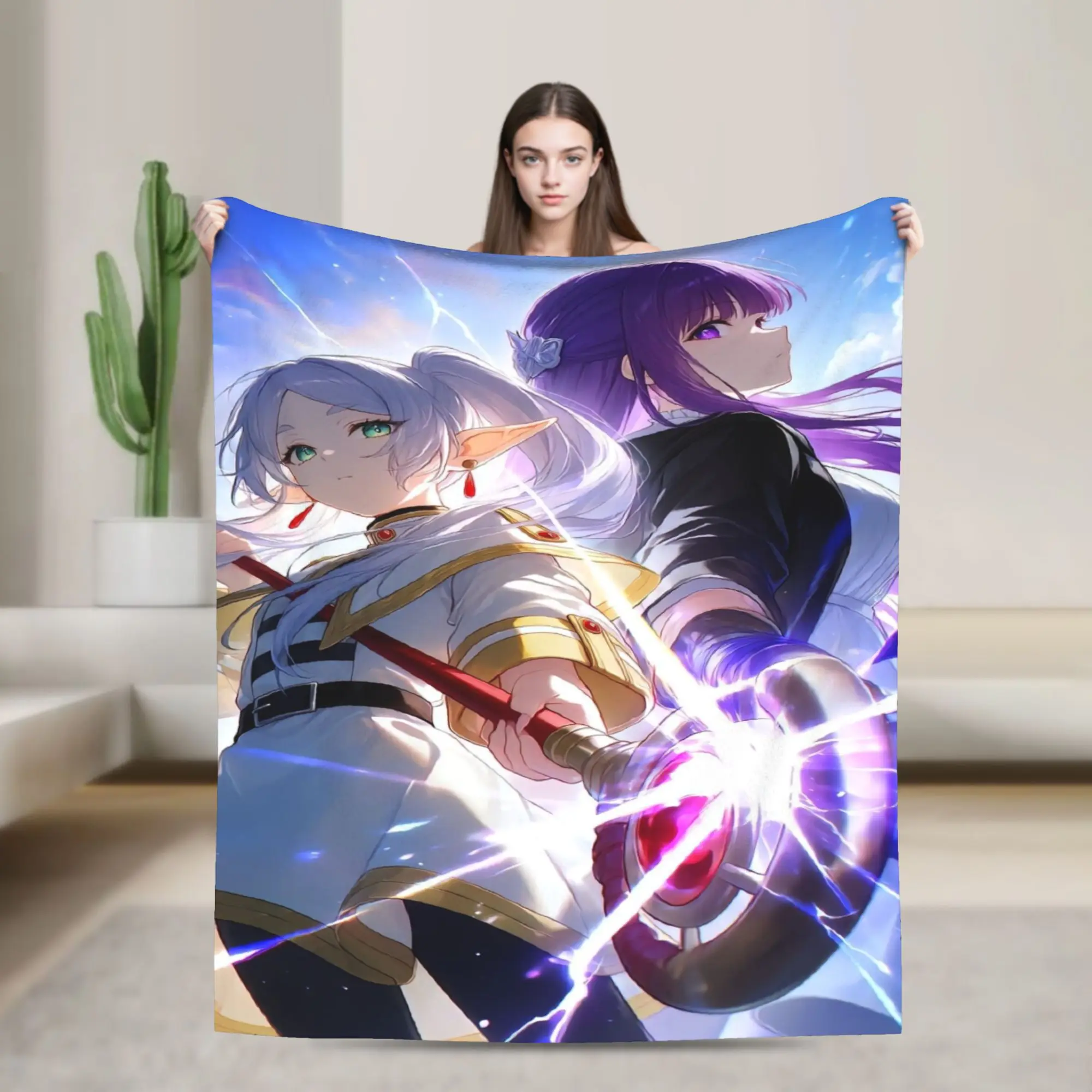 Frieren Beyond Journeys Blanket Super Soft  Throw Blanket Spring Adults Bedroom Travel Car Bedspread