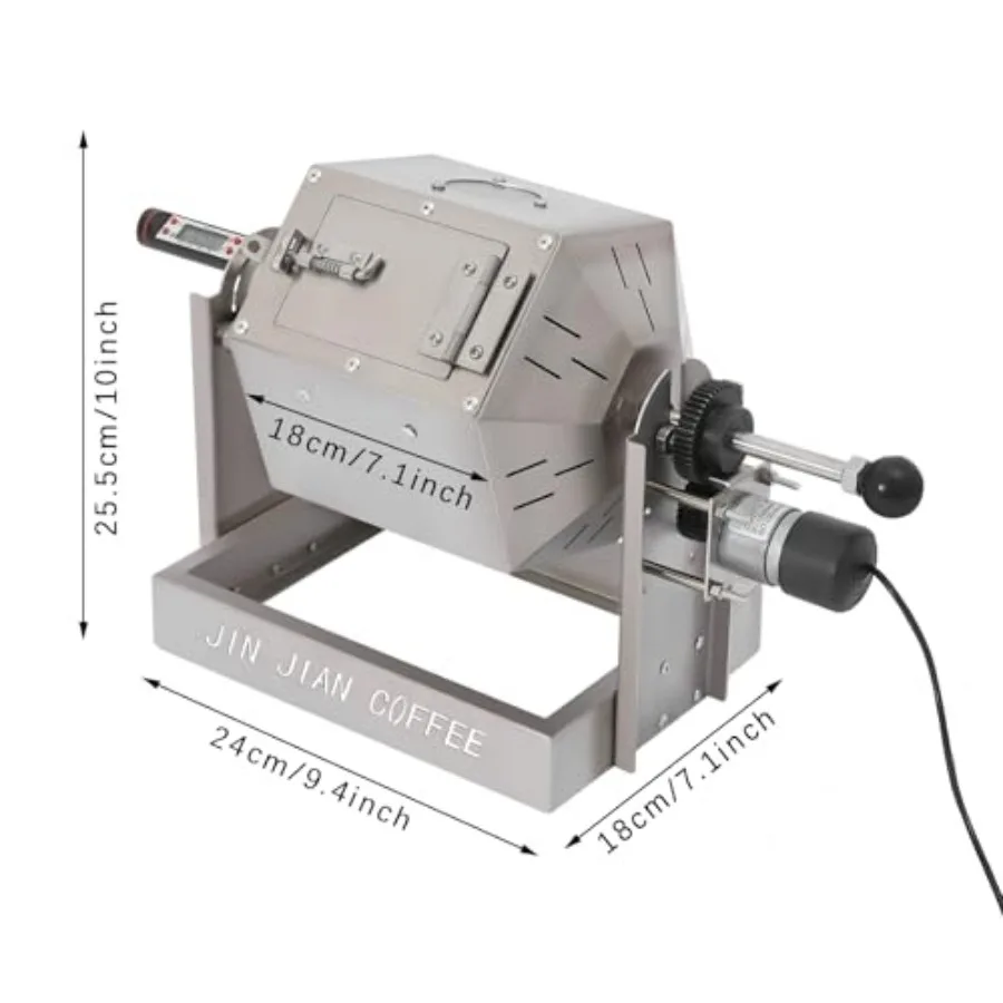 Электрическая жаровня для кофейных зерен объемом 3,8 л со встроенным охладителем и ситами для домашнего использования, машина для выпечки из нержавеющей стали, идеально подходит для обжарки