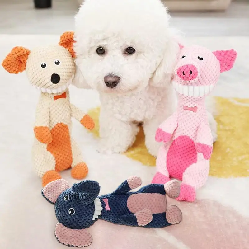 

Squeaky Toys For Dogs Teething Toys Dog Chew Toy Dog Squeak Toys Plush Doll Plush Dog Toy Cartoon Animal Soft Squeaker