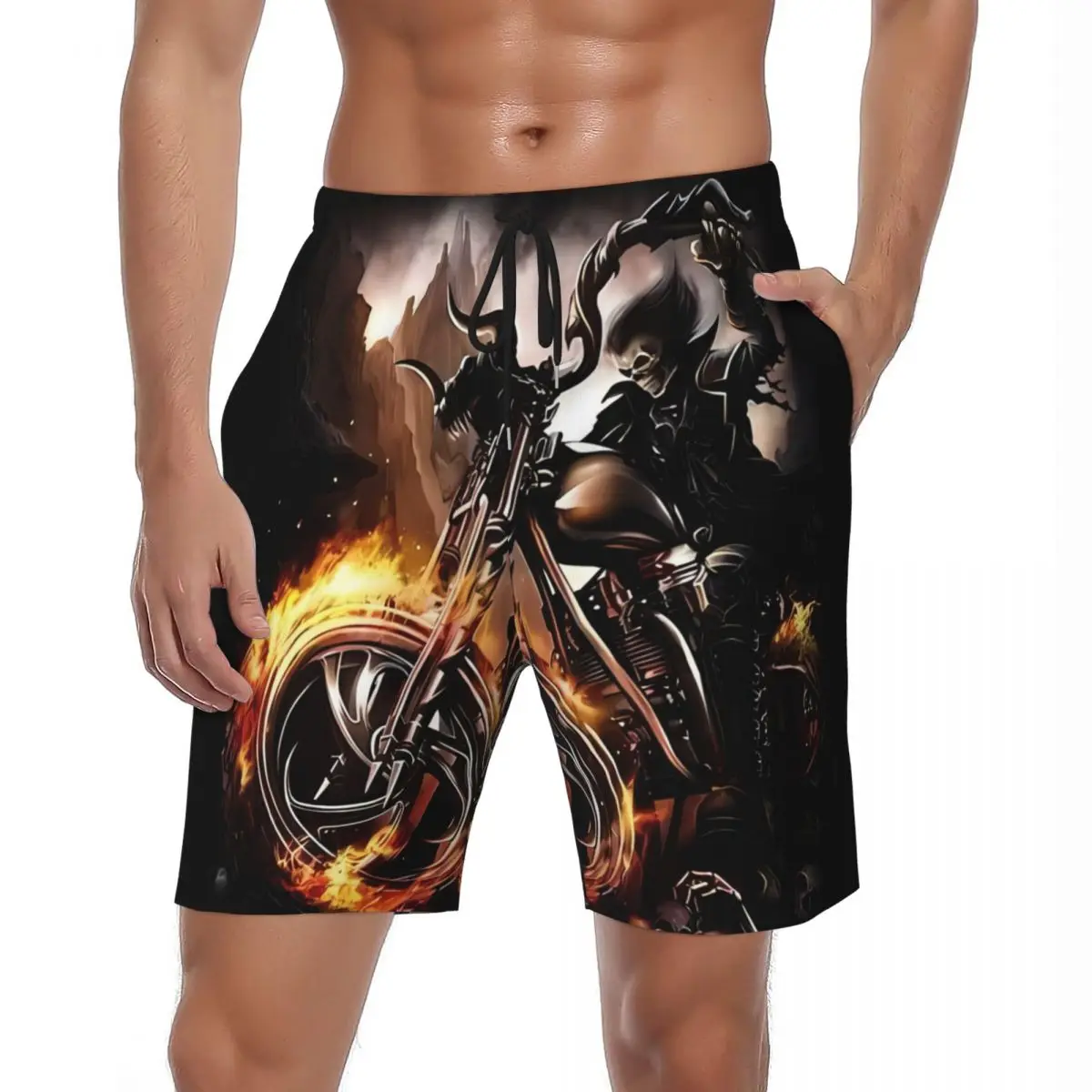 Summer Board Shorts Male Retro Skull Horror Hip Ho Sportswear 3d Punk Board Short Pants Classic Quick Dry Swim Trunks Plus Size