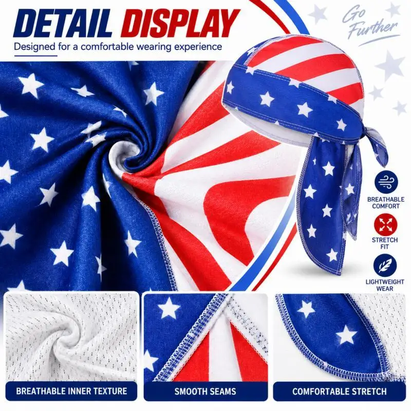 Sports Skull Cap Tie Back Head Wrap, Pirate Bandana for Cycling Running Workout Fitness Outdoor Activities