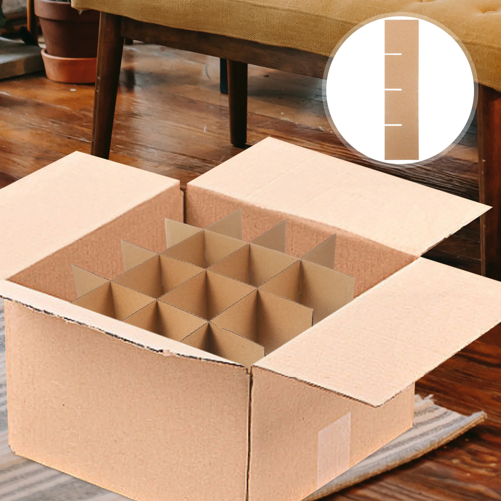 6 Stück Transportkarton-Trennwand, gutes Gitter, Kartonverpackung, bewegliche Box-Trennblätter, Glas-Schutzteiler, Geschenkverpackung