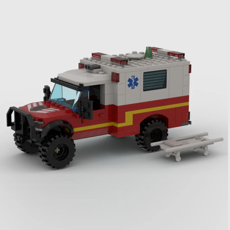 ชุดตัวต่อรถพยาบาลหน่วยดับเพลิง รุ่น City Car Model MOC ของเล่นเด็ก ประกอบเอง เทคโนโลยีโมดูลาร์ ของขวัญวันหยุด
