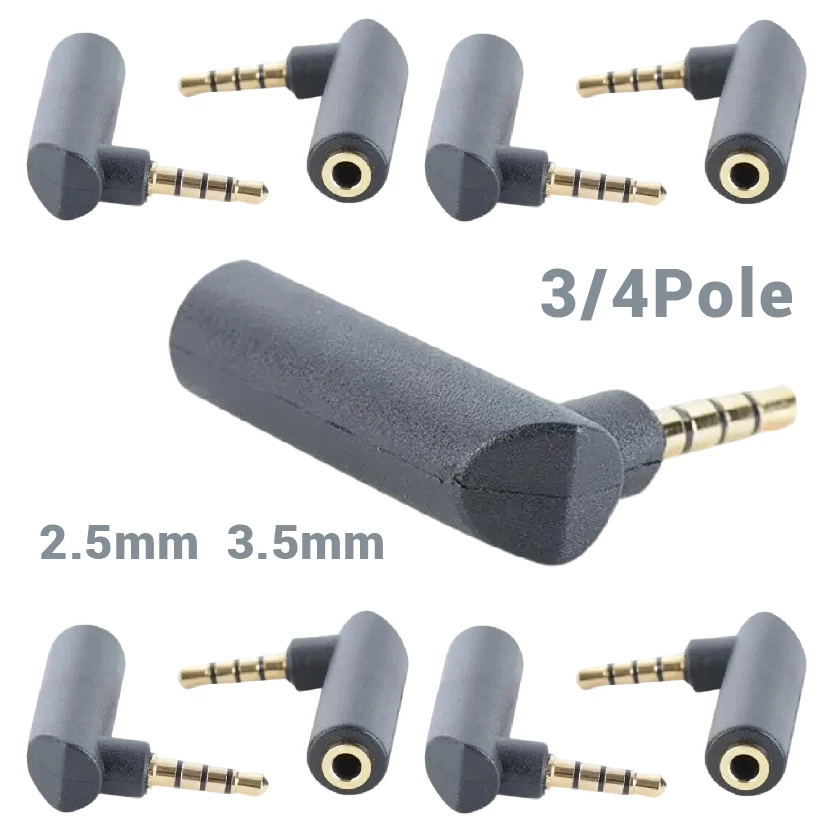 

Стерео разъем 2,5 мм, прямоугольный разъем «папа-мама» на 3,5 мм, 3/4 полюса, аудиоразъем, L-образный адаптер