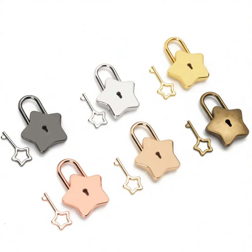 Mini Star Lock Security Hardware Decorative Padlock For Student Locker Drawer Cabinet Backpack Travel Bag Accessories