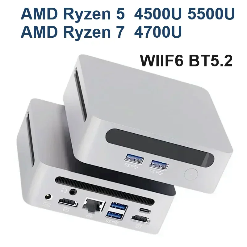 SZBOX AMD Ryzen 5 4500U 5500U Ryzen 7 4700U Mini PC WIIF6 BT5.2 Wins 11 Pro DDR4 3200Mhz NVME SSD Desk Gamer Computer