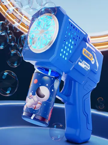 Fully Automatic Bubble Gun Rocket Bubbles Machine Automatic Blower with Bubble Liquid Toy for Kids Beach Outdoor Bubble Gifts