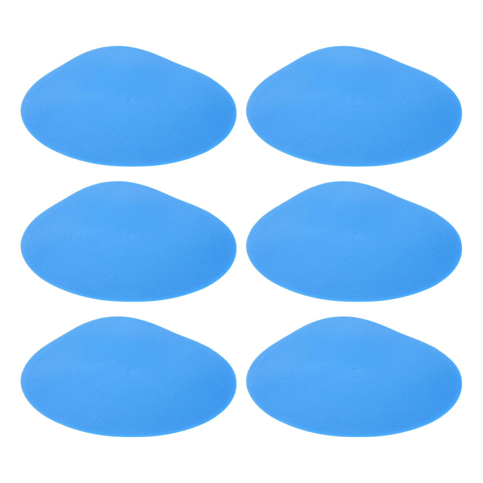 

6pcs Non-Slip Flat Discs Football Soccer Training Agility Speed Floor Markers Indoor Outdoor Durable Bright Blue