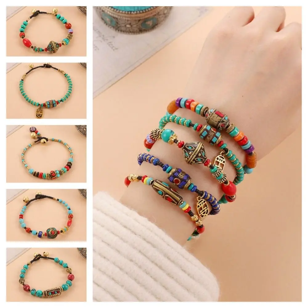 Stackable Colorful Tibetan-style Bracelet Retro Elegant Bohemian Bracelet Exotic Handmade Vintage Beaded Bracelet Woman/Girls