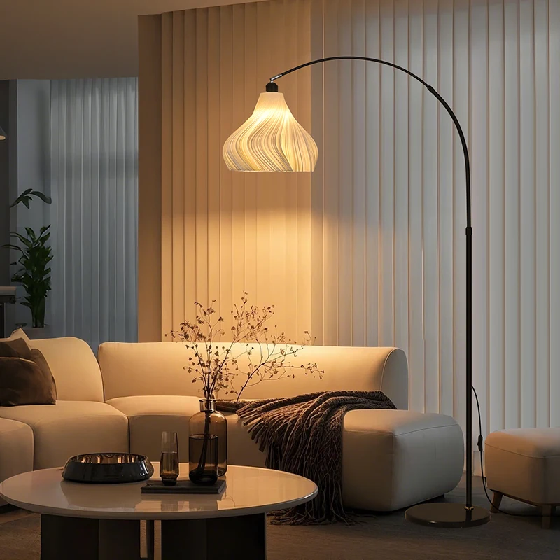 Modern Minimalist Standing Lamp, Eye-friendly Ambient Floor Lamp for Sofa Living Room or Bedroom, Bauhaus Style Fishing Lamp