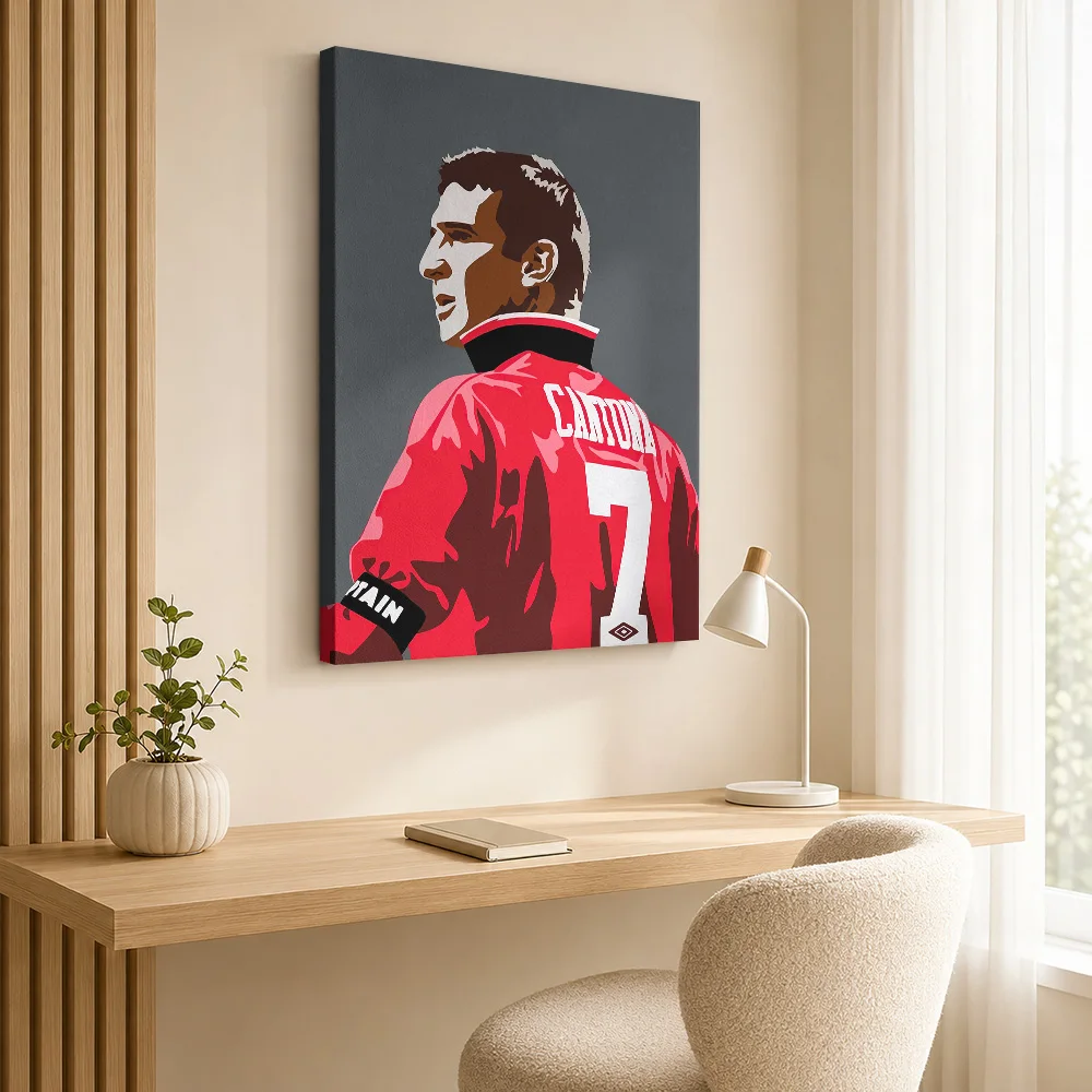 Eric Cantona Framed Canvas Poster Customized Sports Portrait Wall Paintings Decoration for Bedroom Ready to Hang Gift for Fans