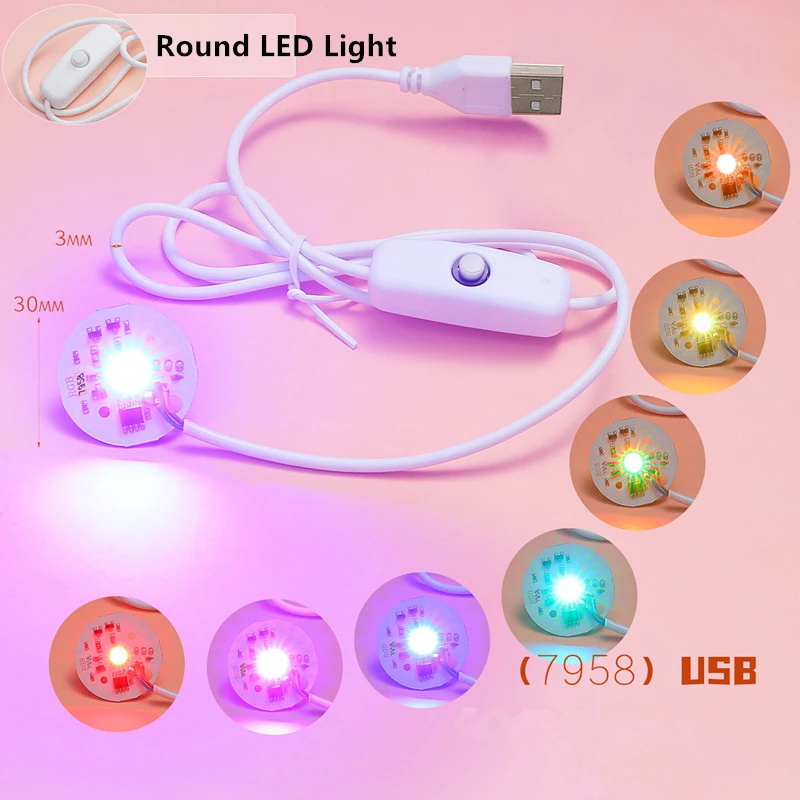 Molde de silicona de 100 piezas, Bases de resina de superficie cuadrada redonda, tira de luces Led USB, lámpara de exhibición, cristal, decoración artística, iluminación