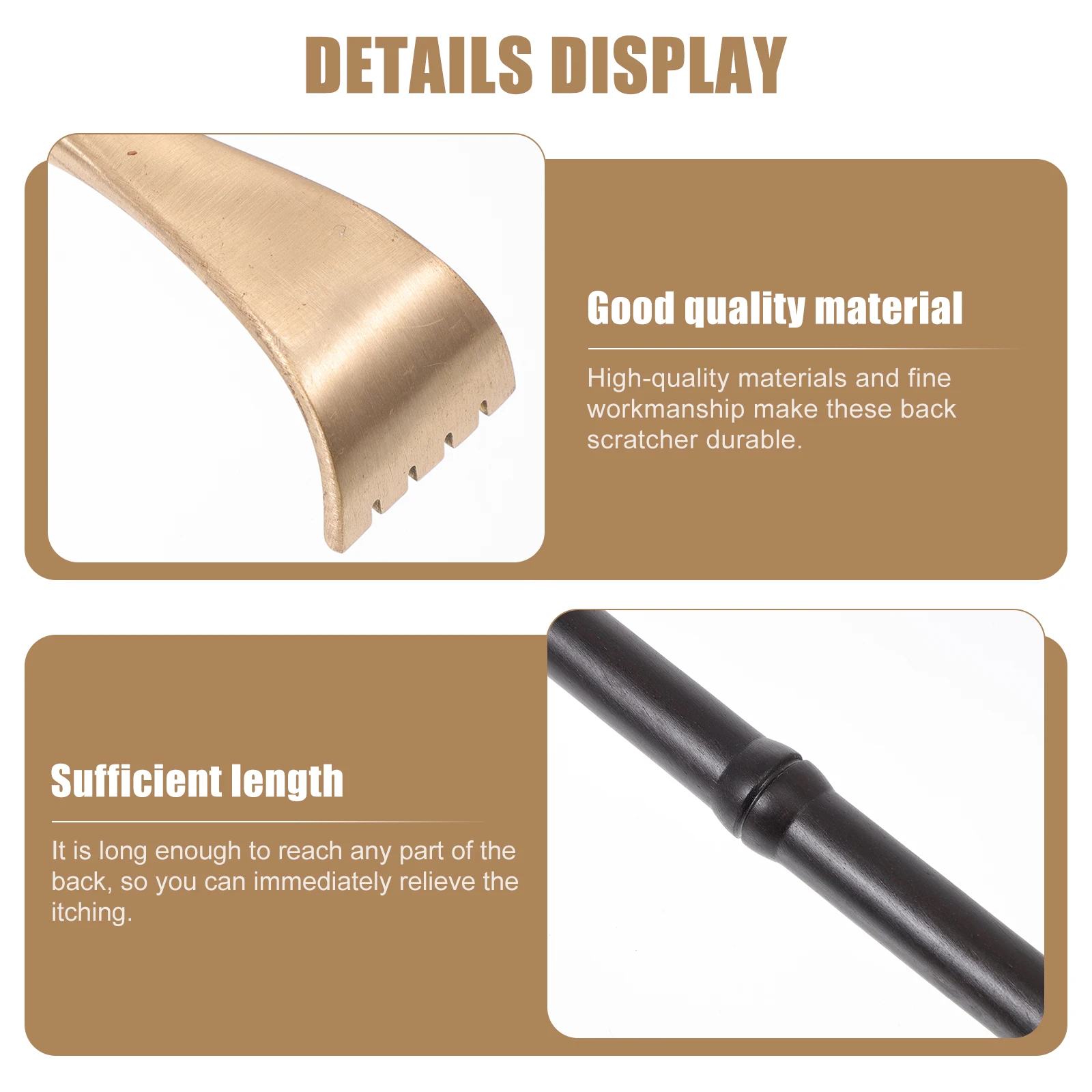 

Bamboo Joint Copper Back Scratcher High Quality Long Body Scratcher Claw Anti Itch Massager Smooth Wooden Back Massager Portable