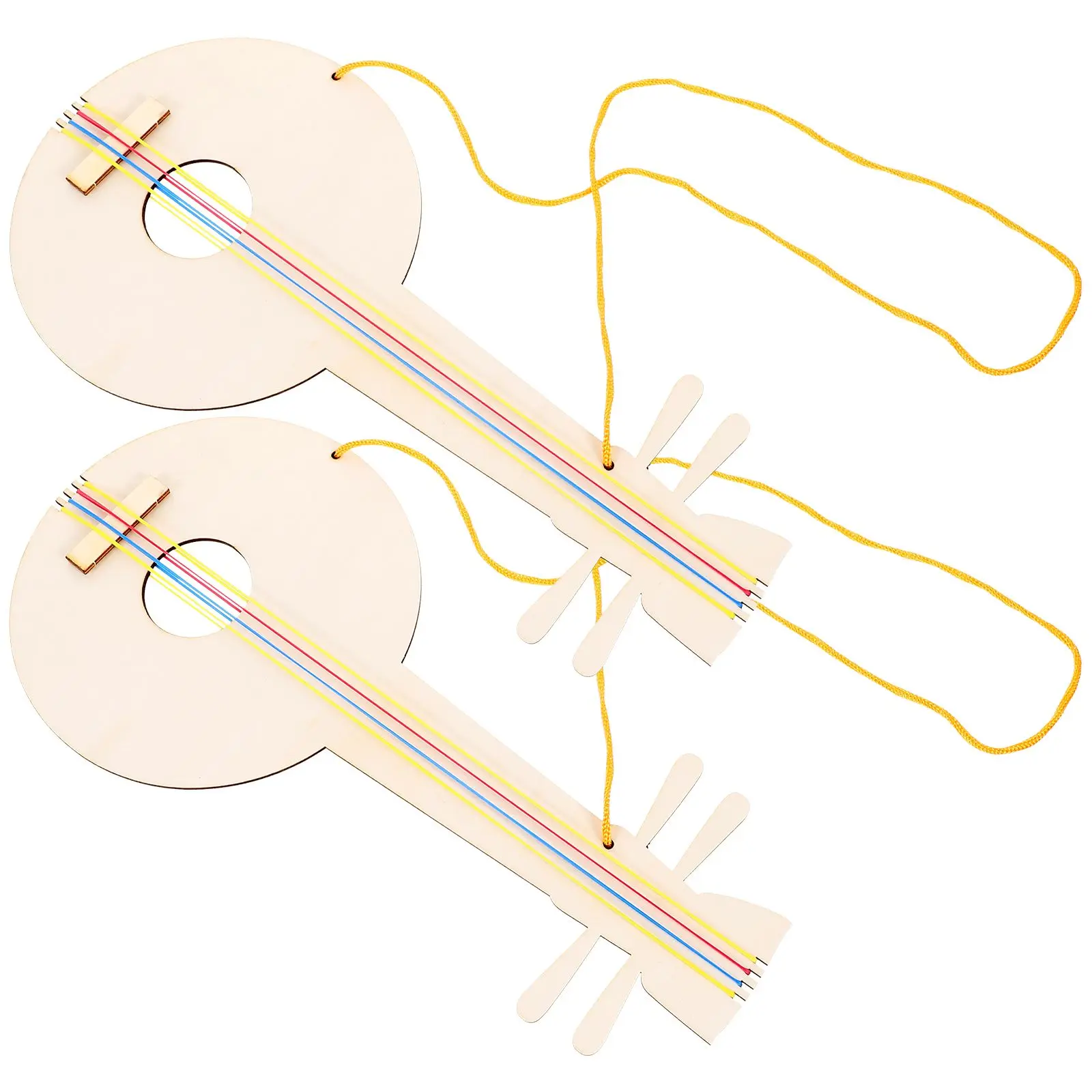 2Pcs Wooden Kids Unfinished DIY Wooden Guitar Toy For Kids Graffiti Toy H made Crafts Paintable Musical Instruments
