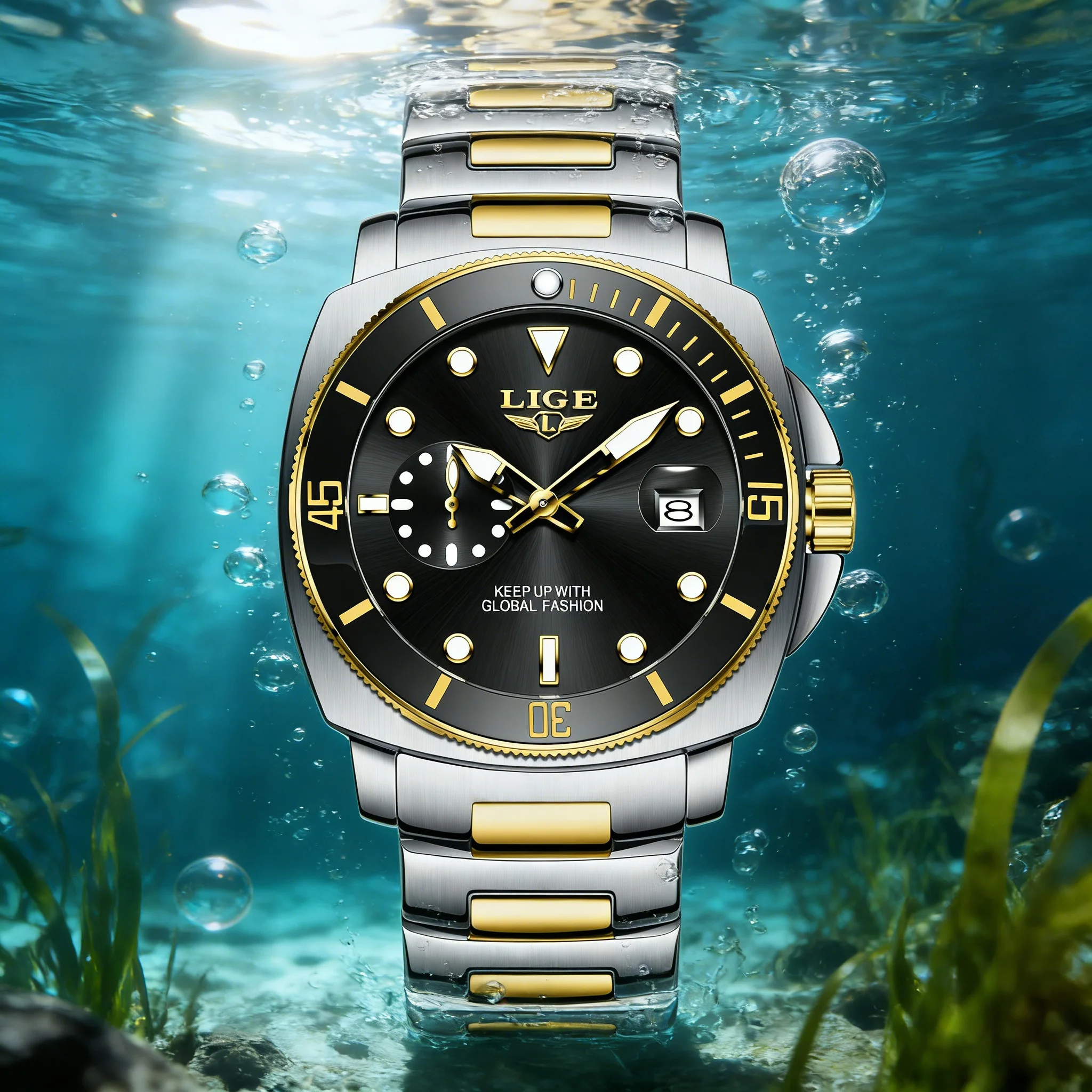 

LIGE Top Brand Luxury Fashion Diver Watch Men 3ATM Waterproof Date Clock Sport Watches Mens Quartz Wristwatch Relogios Masculino