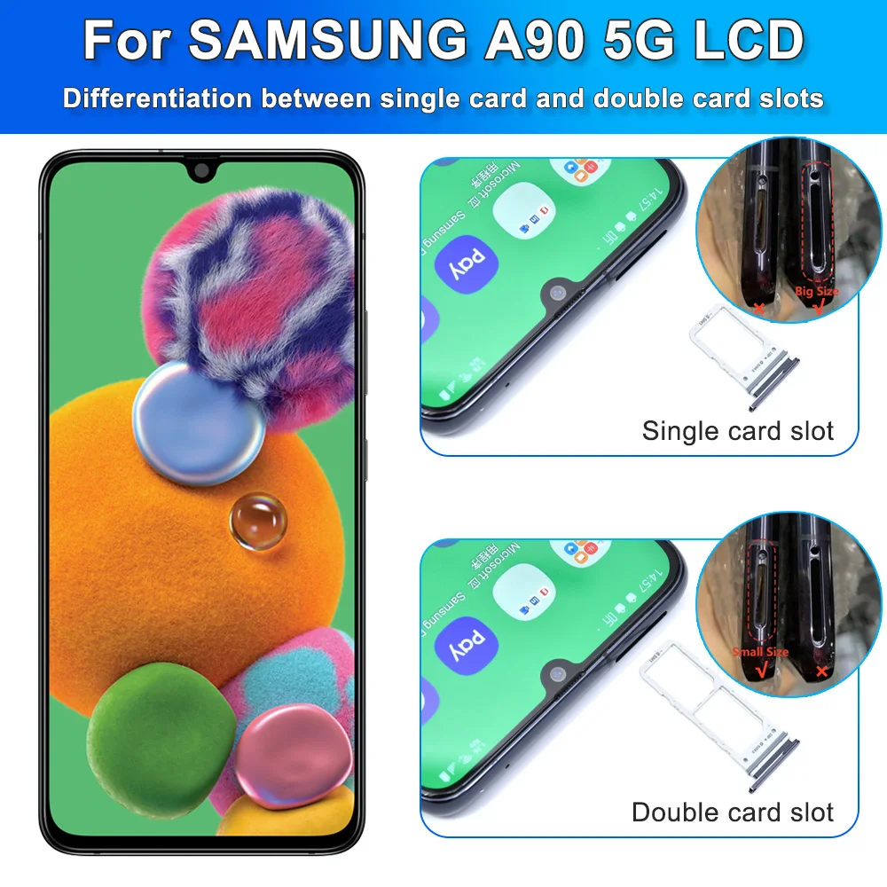 A90 5G For Samsung 6.7\'\'For AMOLED SM-A908B SM-A908N SM-A9080 LCD Display Touch Screen Digitizer Assembly Replacement