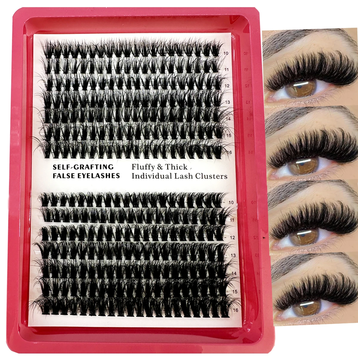 14 Rows MIX 30/50/80D 5D Fluffy Lash Extension Clusters Individual Lashes Faux Mink False Eyelashes D Curly Wispy Eye Eyelashes