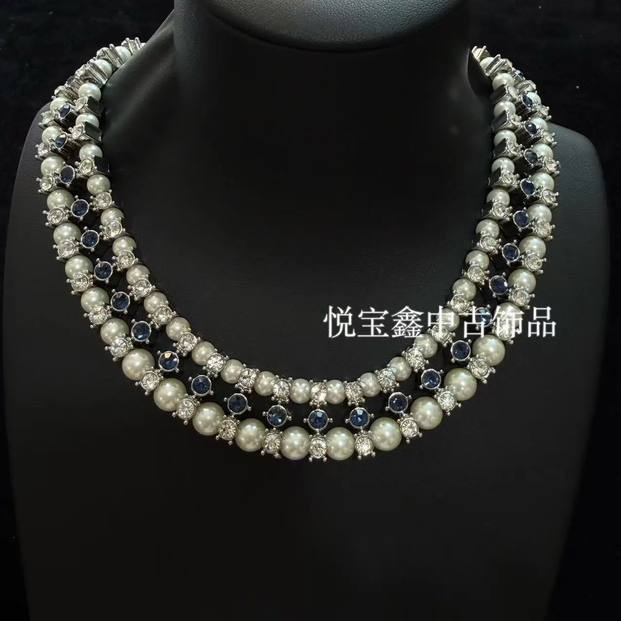 vintage high quality pearl inlaid electric diamond stud earrings 925 silver needle ear clip necklace jewelry
