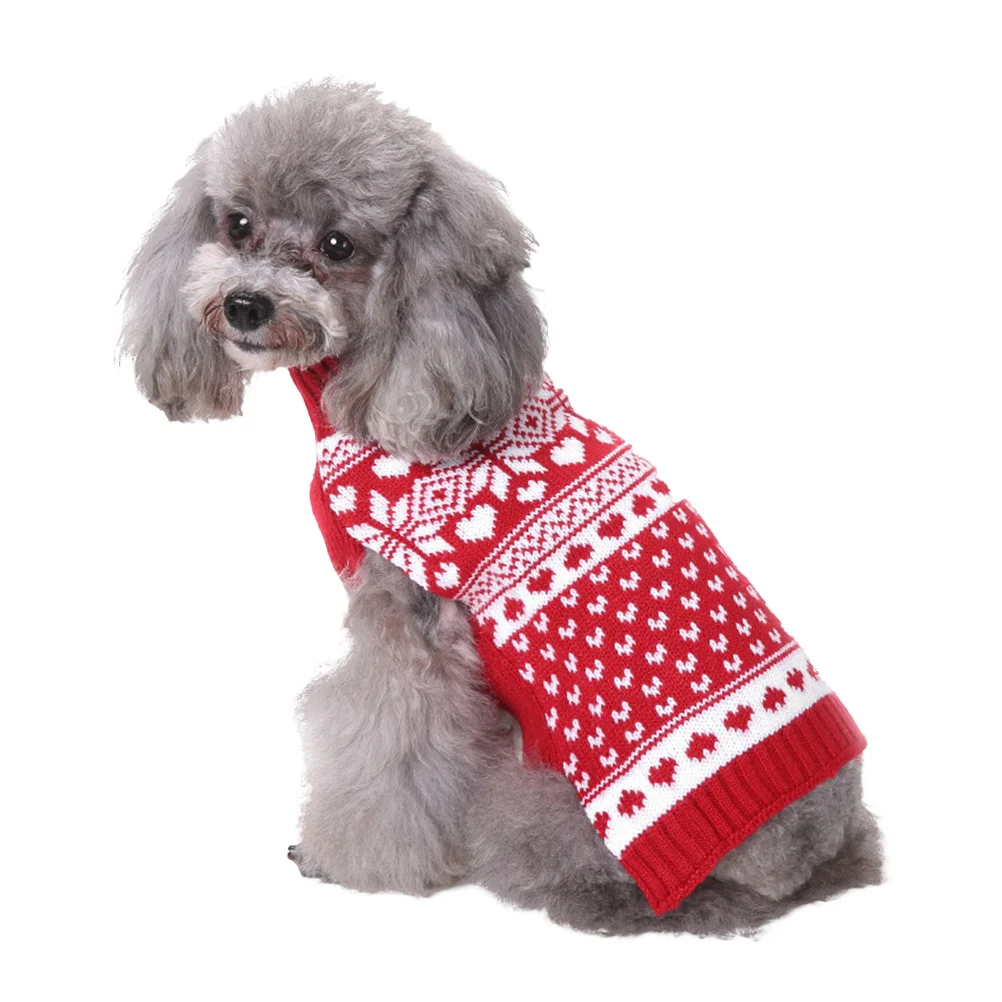 

Christmas Knitted Pet Sweater High Collar Dog Clothes Warm Winter Costume Unique Design Attractive Gift