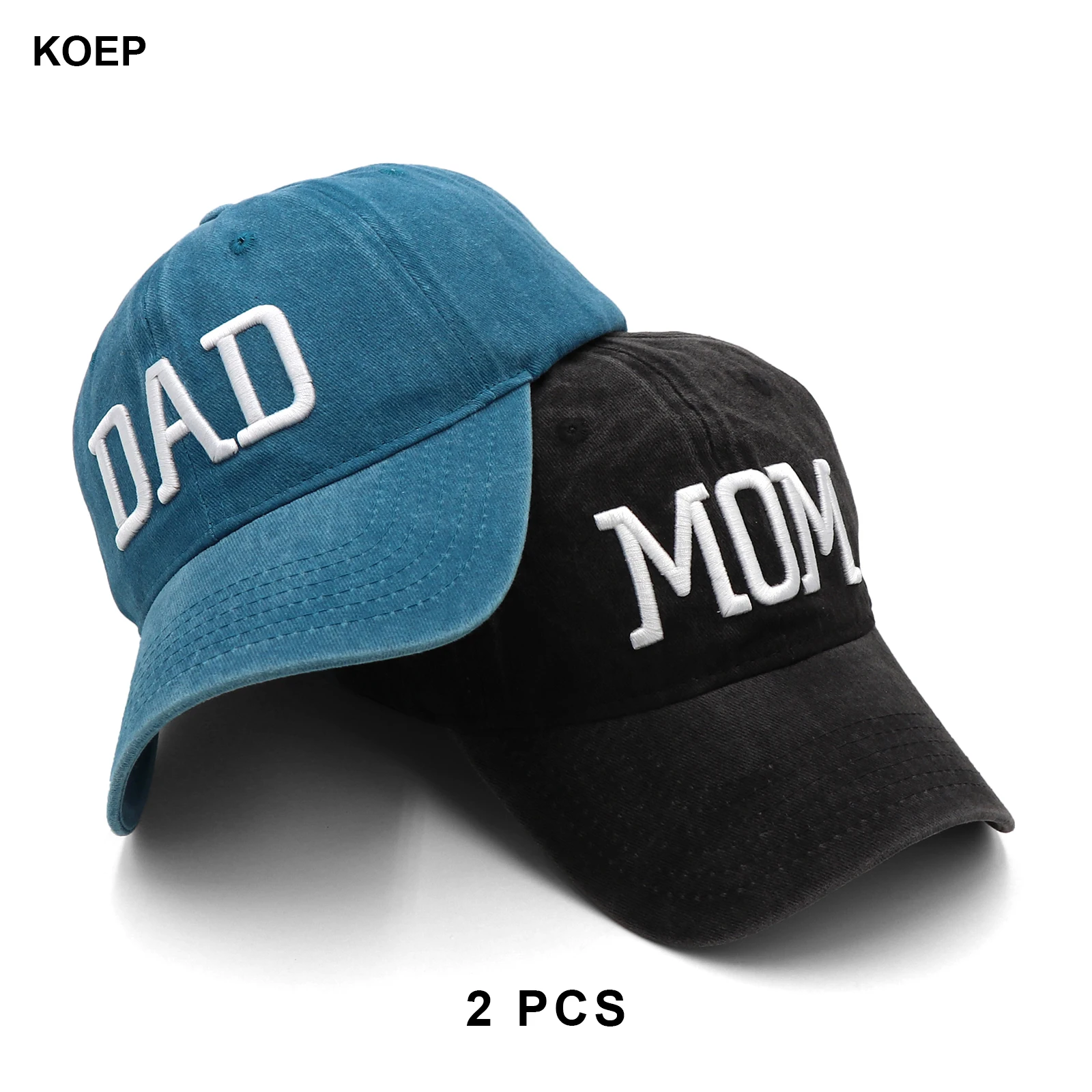 KOEP MOEDER En VADER Baseball Cap Vissen Caps Mannen Outdoor Vrouwen Gewassen En Versleten Zwangerschap Aankondiging Hoeden 3D Borduren