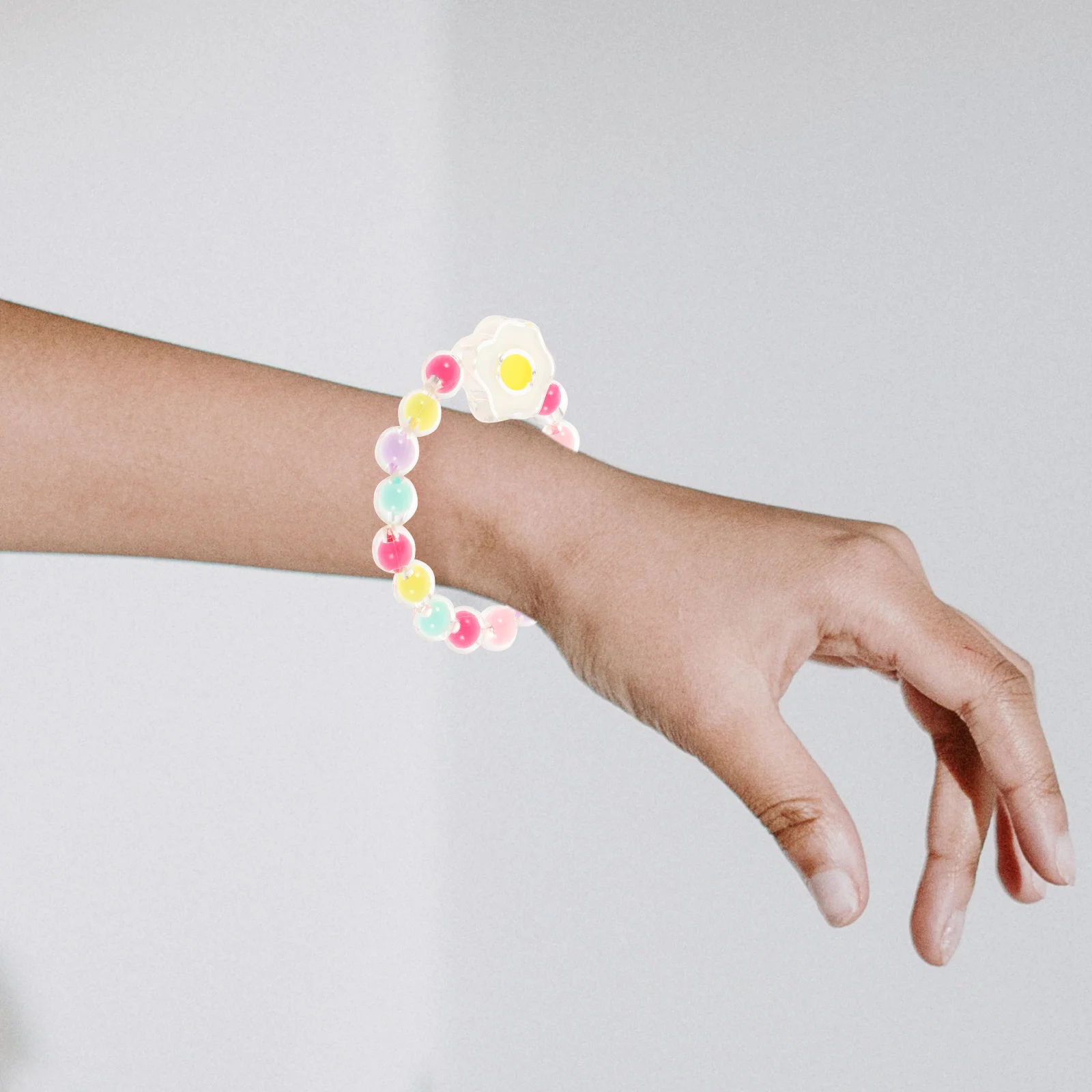 

6Pcs Kid Bracelet Beaded Elastic Bright Color Durable Kids Jewelry Toddler String Bracelet Bulk Toddler Bracelets