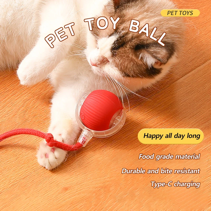 1/2PCS Automatic Rolling Ball Interactive Ball Cat Toys Pet Supplies Dog and Cat Training to Imitate Rat USB Rechargeable