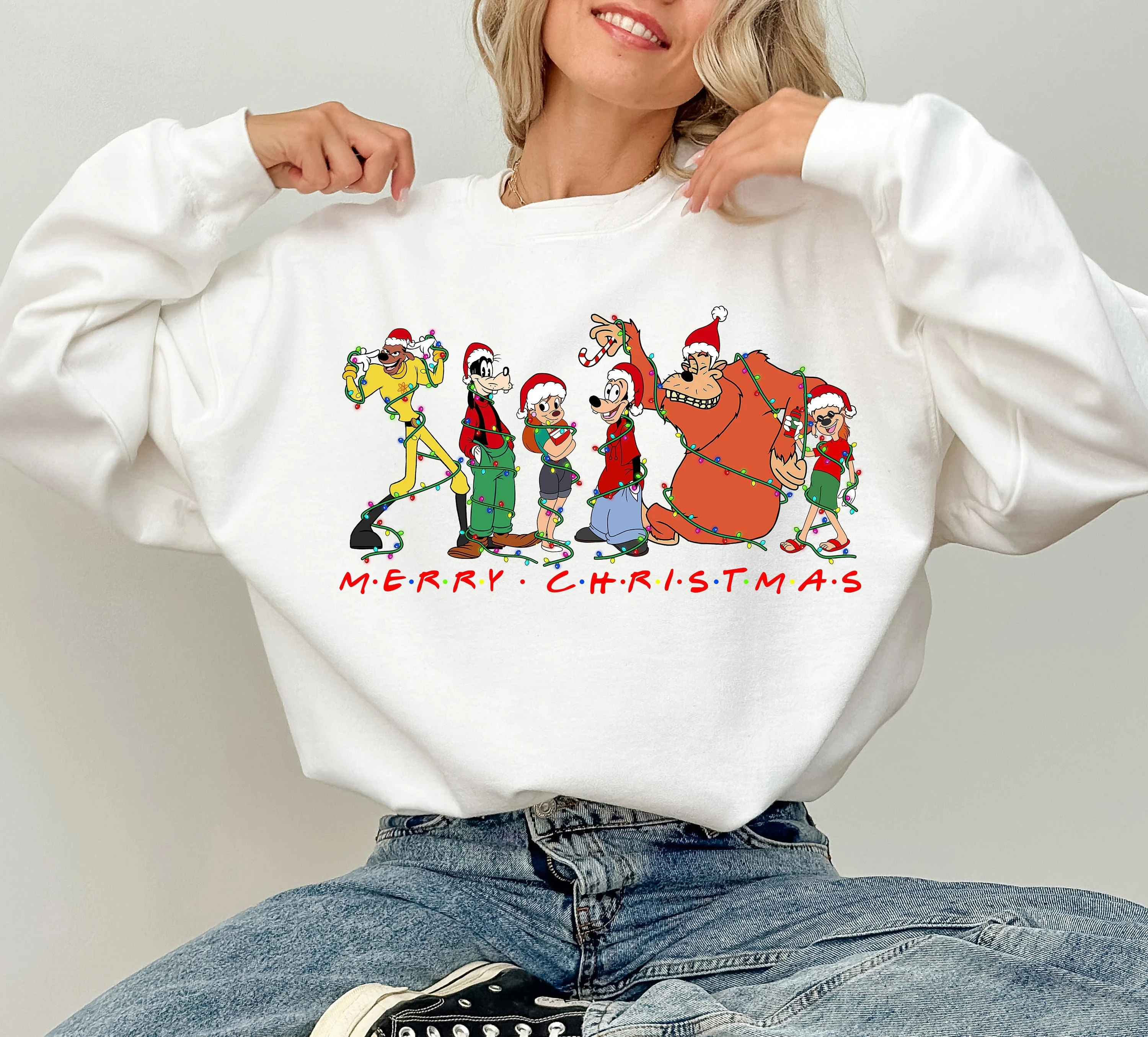 Vintage Disney A Goofy Movie Merry Christmas Shirt A Goofy Movie Characters Christmas Lights Shirt
