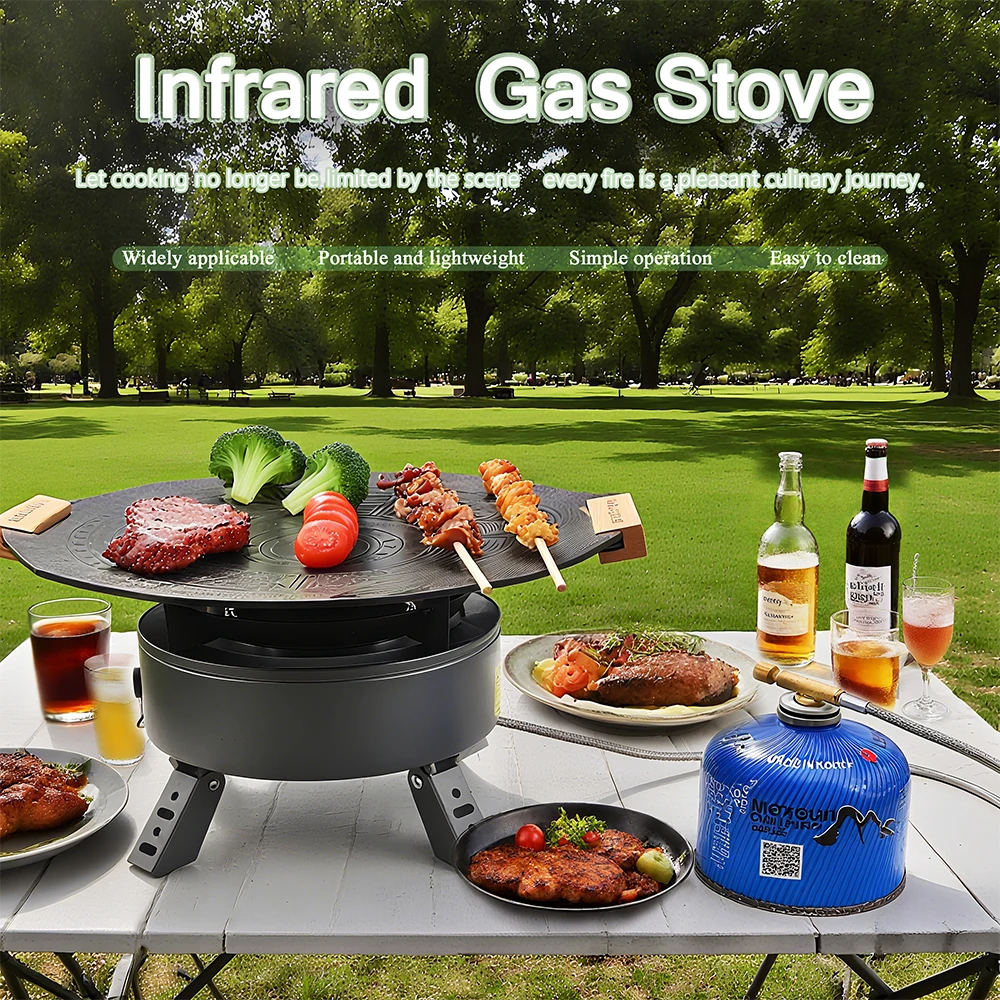 

Инфракрасная плита 2800 Вт, портативная уличная походная плита, ветрозащитная легкая плита, бутановая энергосберегающая газовая горелка для приготовления пищи