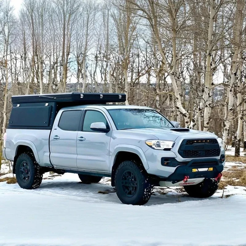Premium Customizable Full Size Aluminum Triangular Rooftop Tent Portable Design For Pickup Truck Outdoor Camping