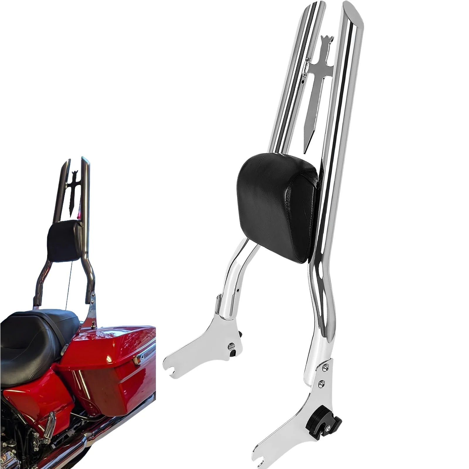 

Detachable Motorcycle Rear Backrest Passenger Sissy Bar For Harley Touring 1997-2008 Road King Electra Glide Street Glide FLHR