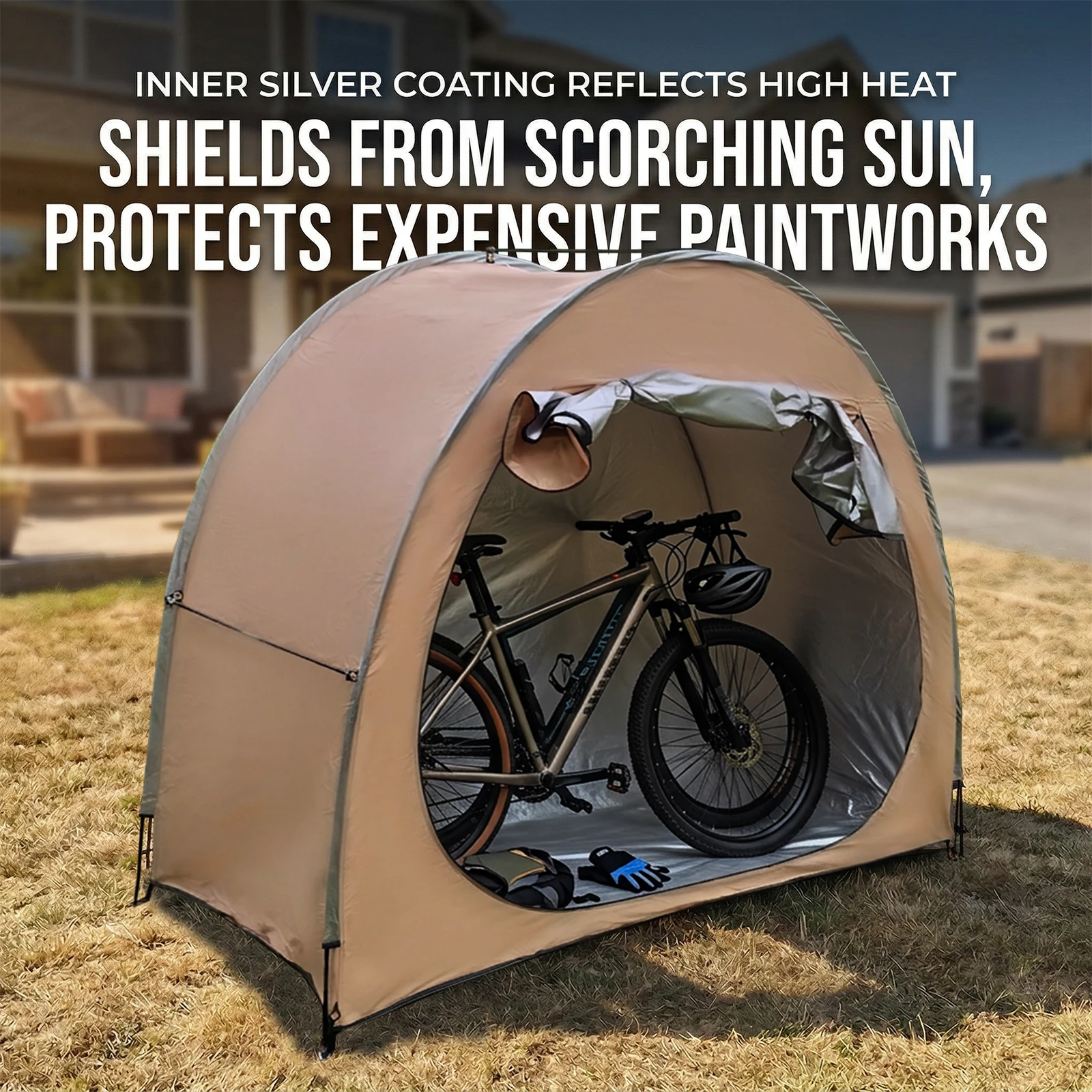 

Thickened Oxford Cloth Portable Bike Shelter Private Travel Tent for Outdoor Hiking Cycling Camping And Travel