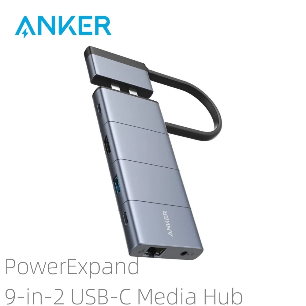 

Anker USB C Hub for MacBook, PowerExpand 9-in-2 USB C Hub with 85W Power Delivery, 4K@30Hz HDMI, USB C Multi-Function Port, 2 US