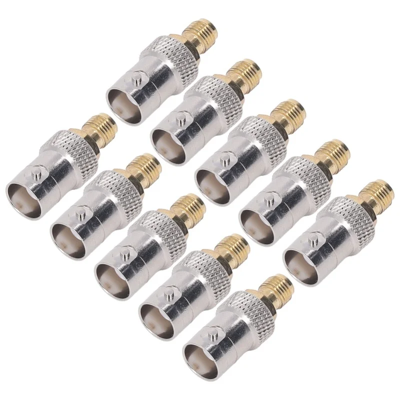 10Pcs RF Coaxial Cable Adapter SMA Female To BNC Female Coax Line Connector Set Kit