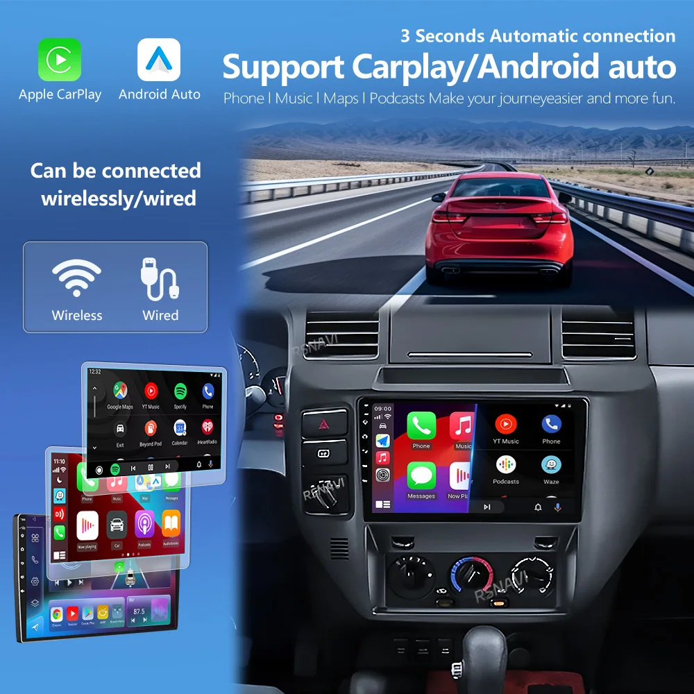 Android 16 Carplay Auto 2K Screen Car Radio Multimedia Player For Nissan Patrol 2004-2021 WIFI+4G DSP Autoradio Stereo Head Unit