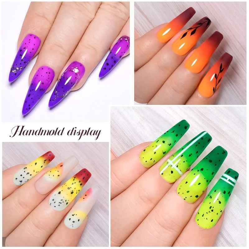 12개입 열변색 젤 네일 폴리쉬 세트 3중 온도변화 UV 젤 세미 퍼머넌트 쏙 오프 바니쉬 네일아트 네일 용품