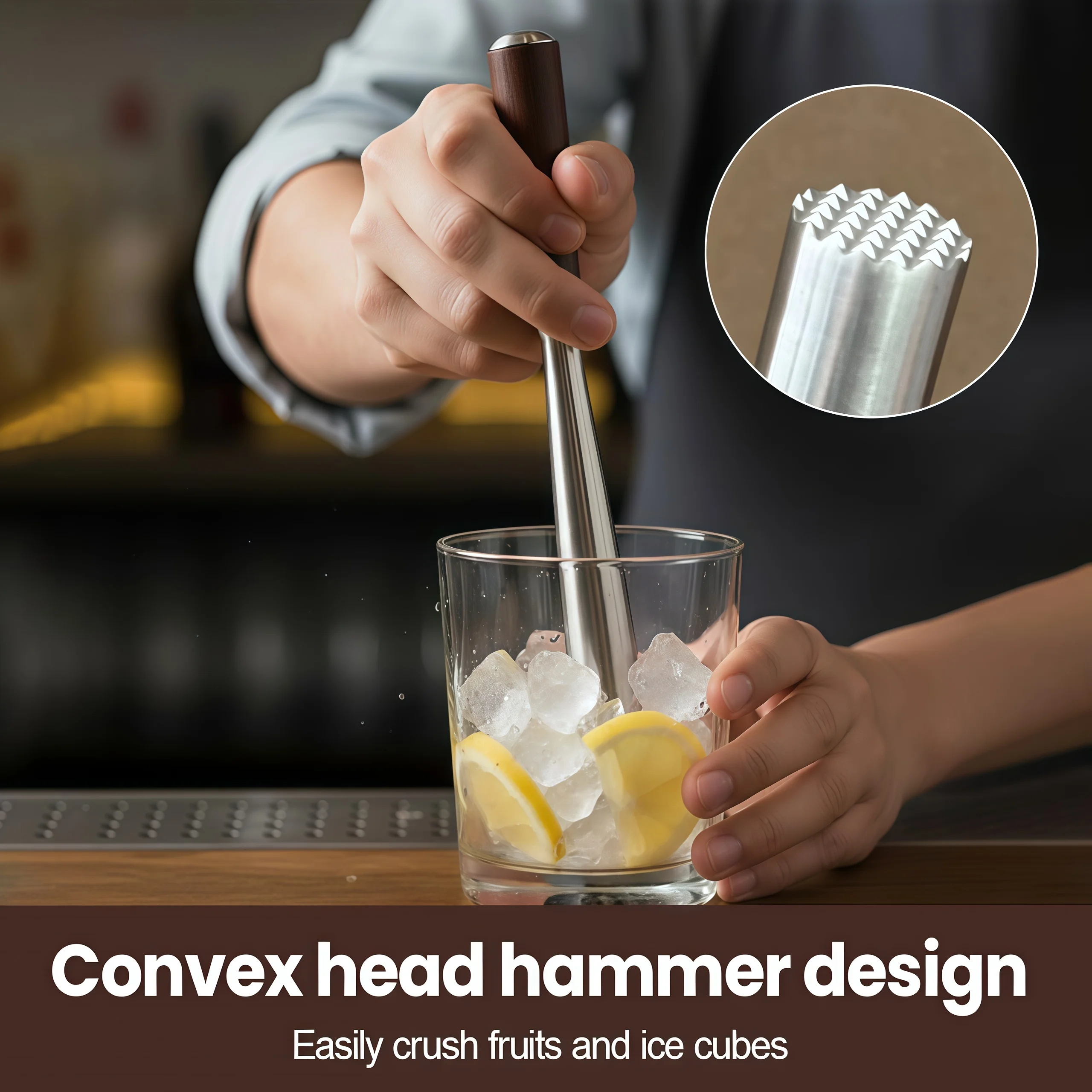 Muddler Cocktail Bar - مِكْسَك متعدد الاستخدامات للكوكتيلات والمطبخ، مصنوع