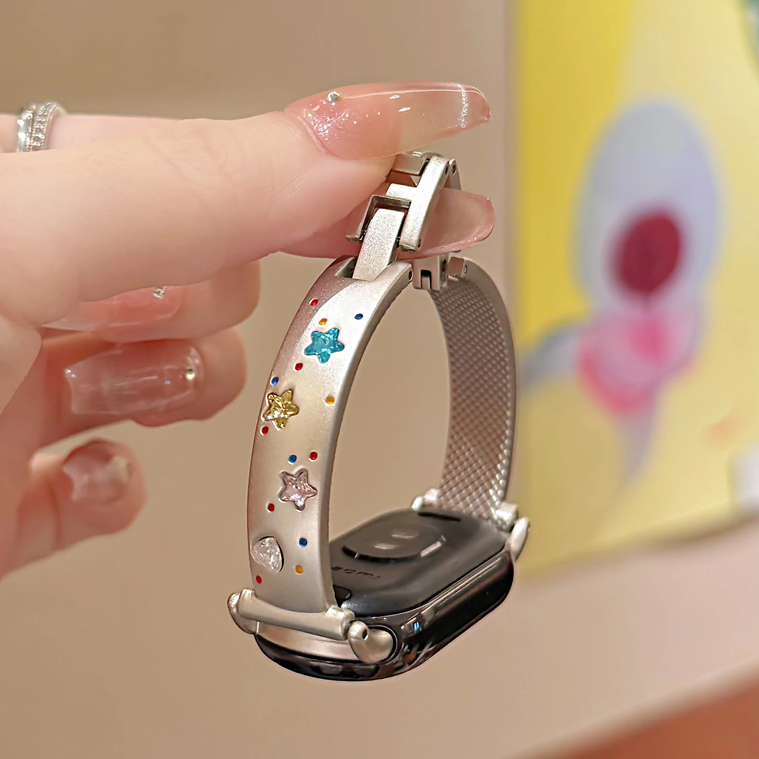 Сверкающий роскошный металлический ремешок для Xiaomi Band 10 8/9 Pro, ремешок для девочек, подходит для Redmi Watch 4/5, универсальный 18/20/22 мм