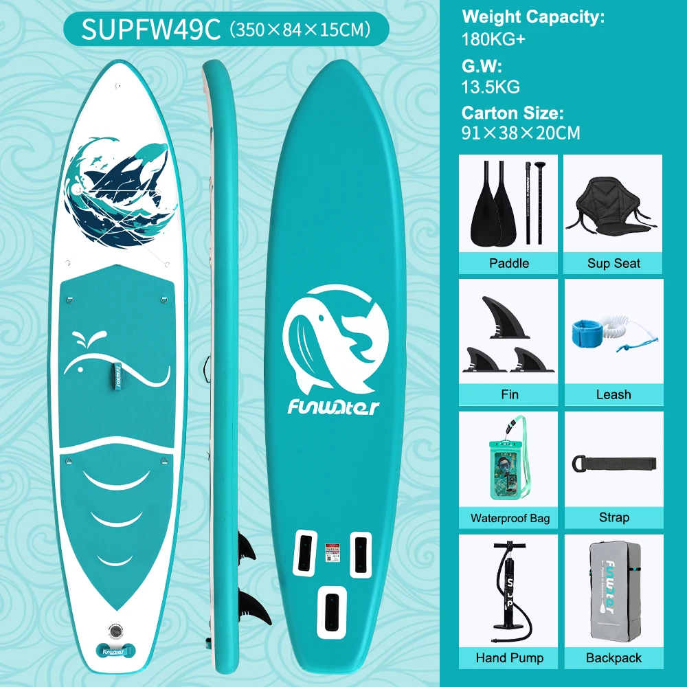 FunWater Stand Up Paddle Board Opblaasbaar Paddleboard Surfplank Surf Sup Board Antislip Watersport Paddleboard
