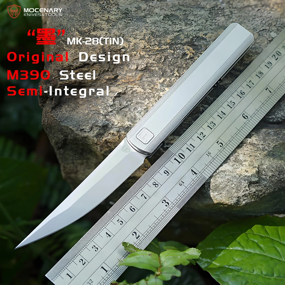 

Mocenary M390 Folding Knife Titanium Handle EDC Knife High Hardness Camping Knives Outdoor Survival Tool Front Flipper MK-28 TiN