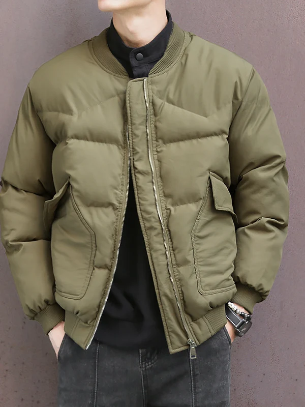 

Теплый хлопковый тюнет American Sle Thiened, мужское свободное пальто с воротником-стойкой, модное зимнее пальто, универсальный ватный диск...