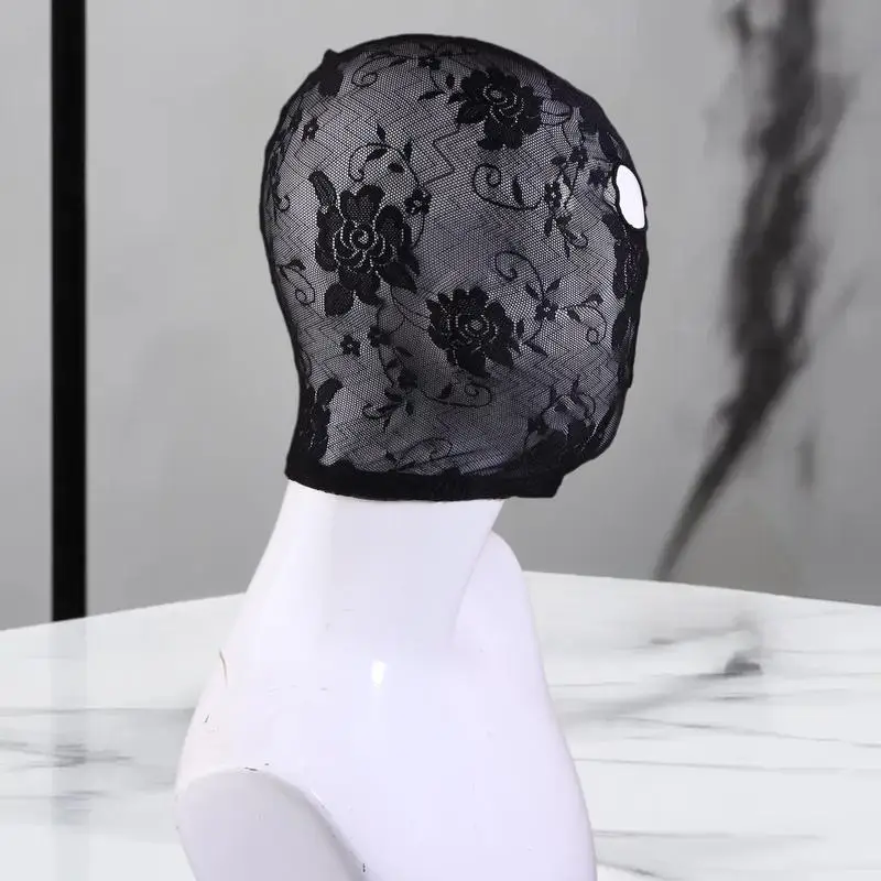 Fashion Black Lace Mask Unisex Sexy Head Mask Elastic Face Cover For Cosplay Party Performance Headgear
