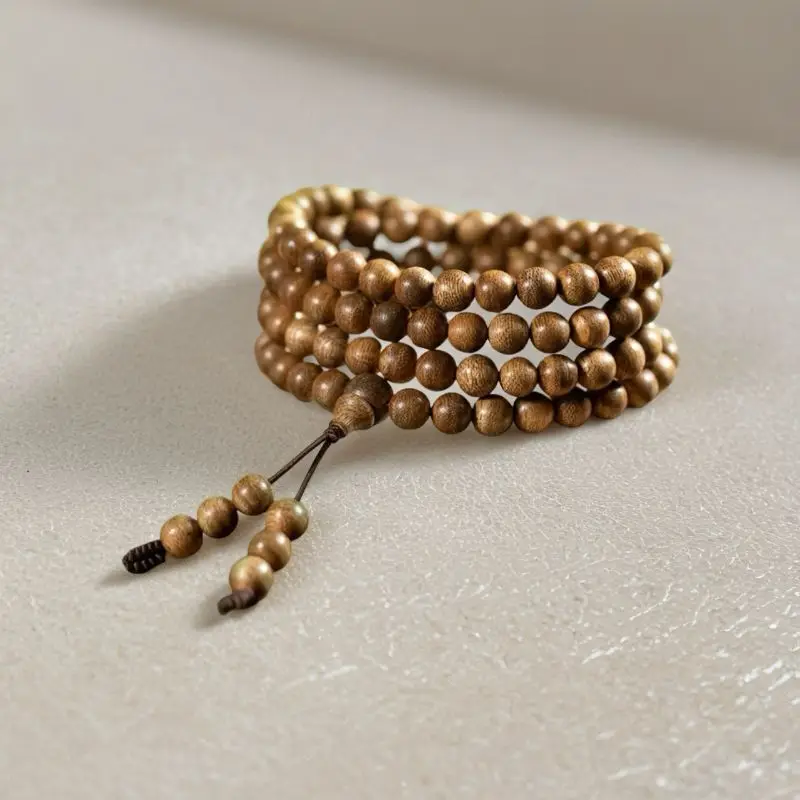 Natural Agarwood 108 Beads Mala Bracelet For Men Women Prayer Beads Zodiac Patron Saint Rosary