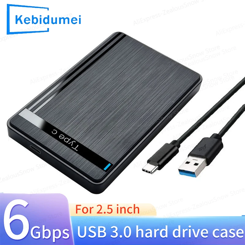 

2.5 Inch HDD Enclosure 5Gbps SATA to USB 3.0 SSD HDD Case Type-C USB-A Cable External Hard Drive UASP Portable Storage Device