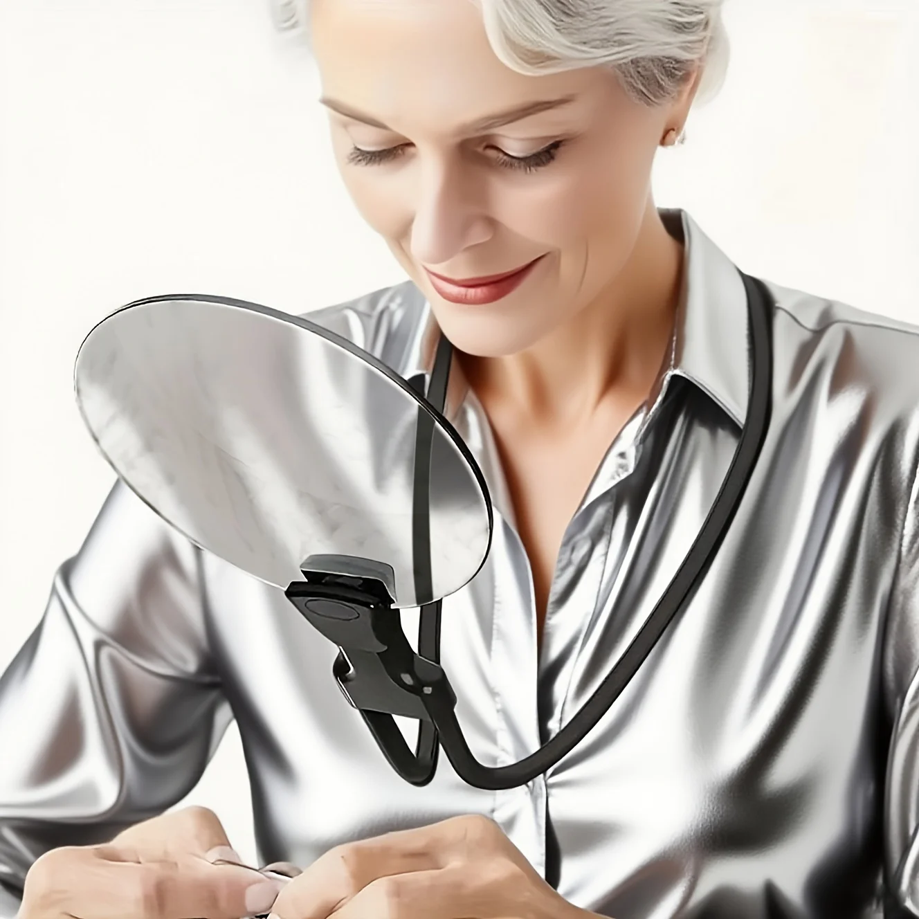 عدسة مكبرة محمولة 3 في 1 مع عدسة مكبرة كبيرة مقاس 5-10X و5.12 بوصة وعدسة مضادة للوهج - حامل قابل للتعديل وحزام للرقبة قابل للفصل #2