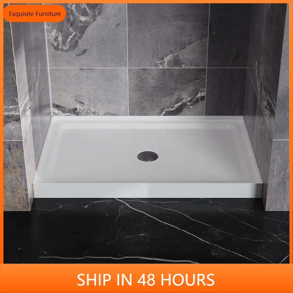 

32" x 48" Shower Base Shower Pan 4-wall Alcove, White
