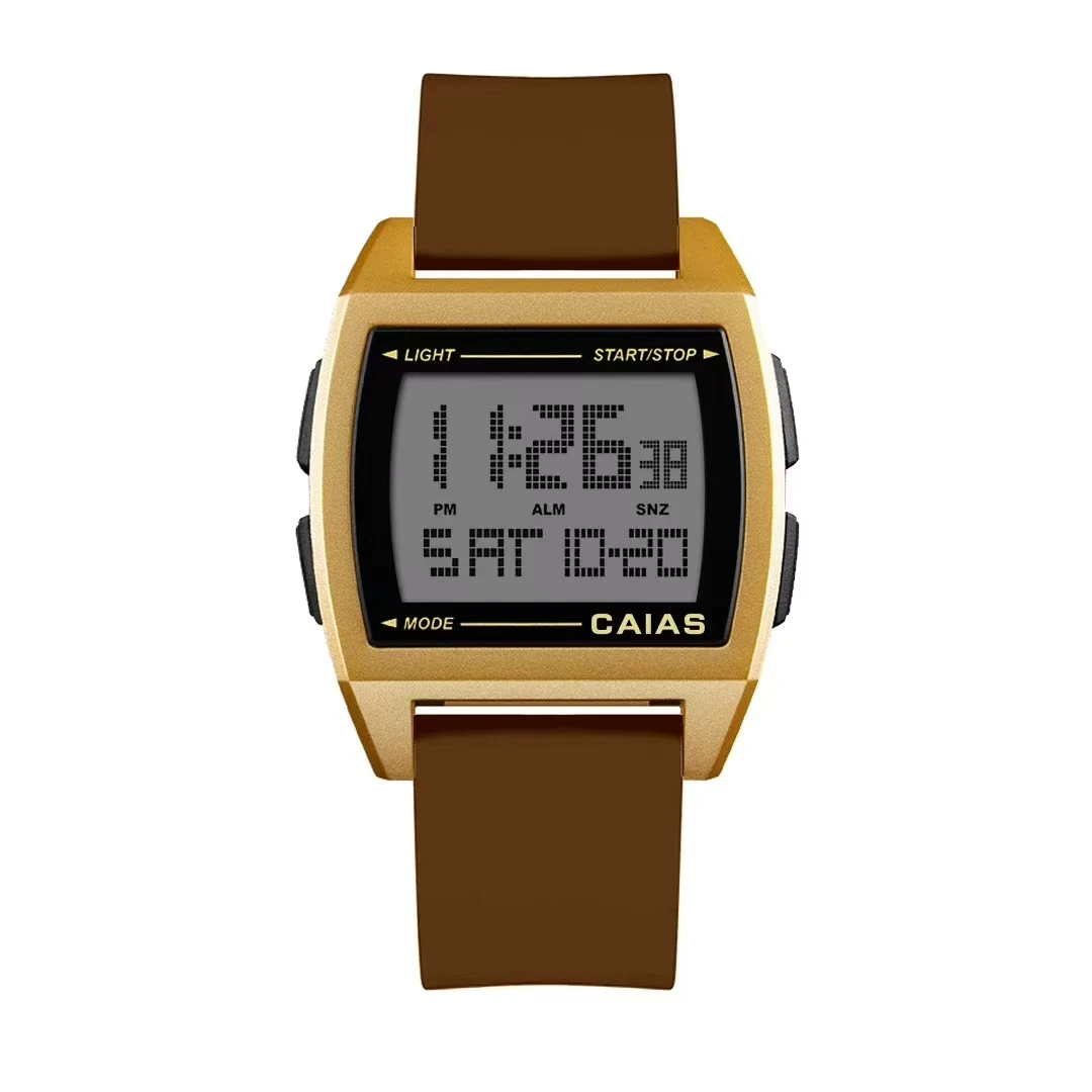 G-SHOSU Watch 2100 Unisex Digital Sports Watch  Square Dial, Full-Featured, World Time, Dual LED Display  Sporty Casual Style